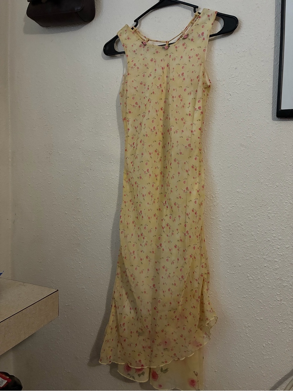 Yellow Floral Sleeveless Maxi Dress